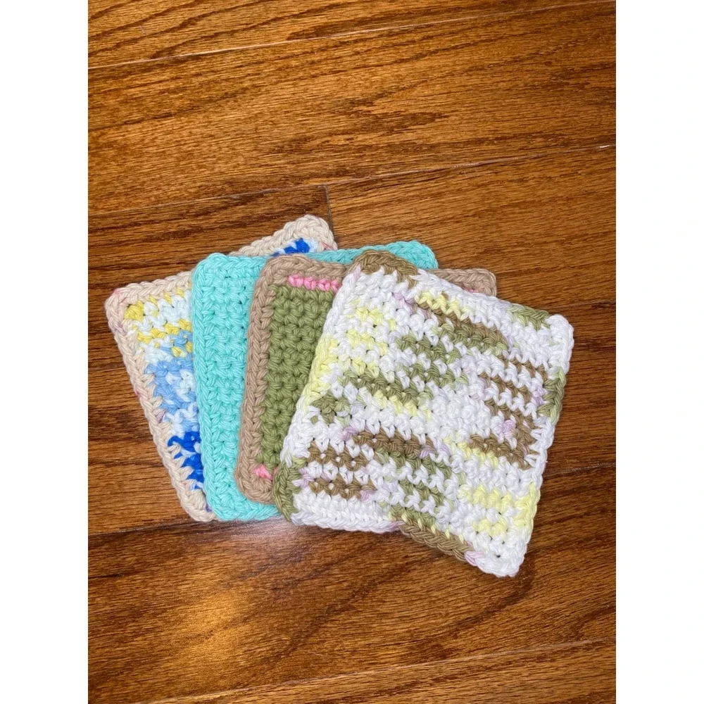 Set of 4 Handmade‎ Crochet Face Cloths